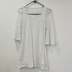Ivory Lace Tunic Top – Boho Chic Style (Size M)